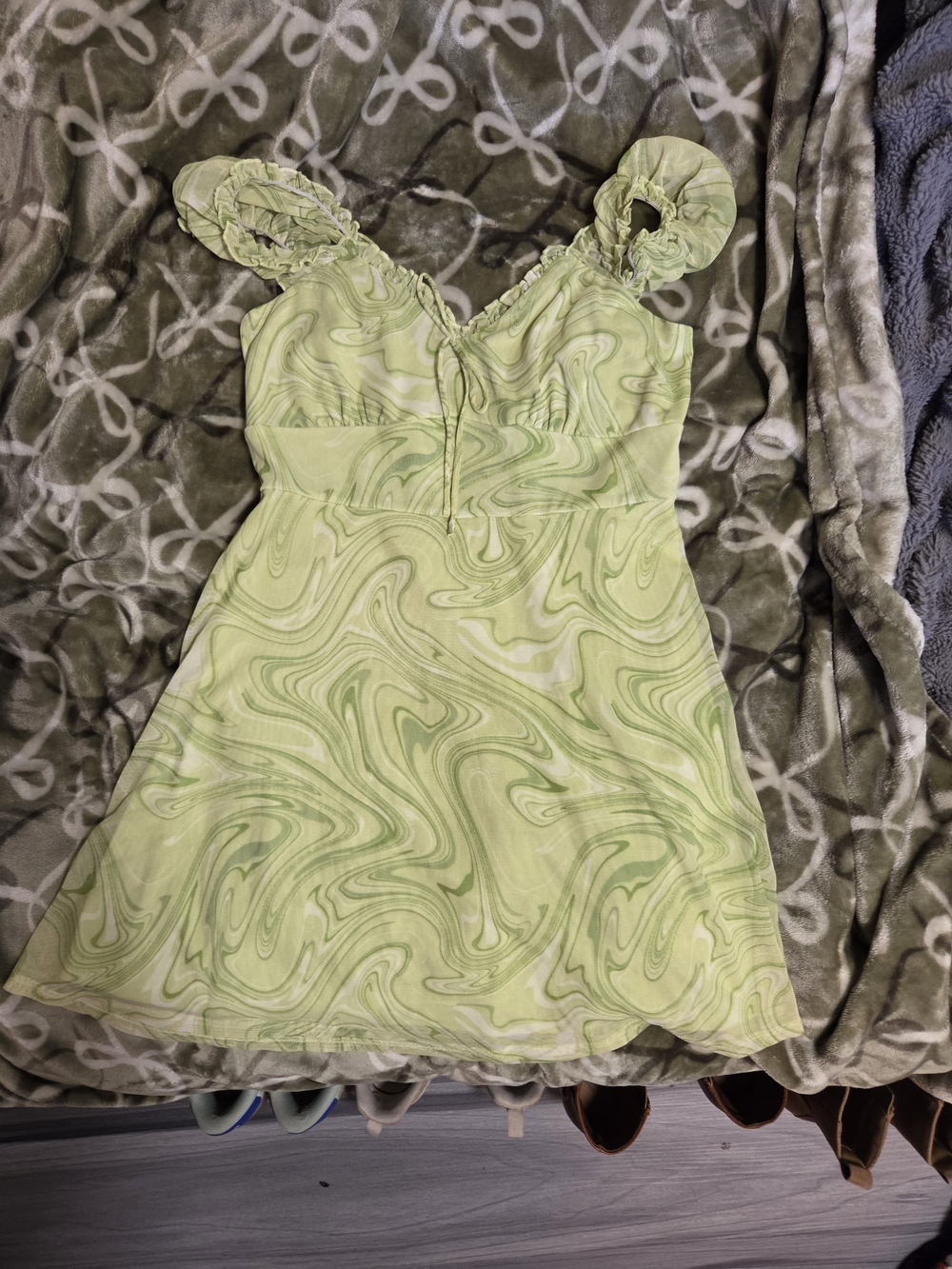 Inspired Hearts Light Green Swirl Mini Dress